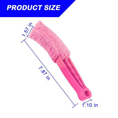 3PCS Mini Duster for Car Air Vent, Automotive Air Conditioner Cleaner and Brush, Vehicle Blind Dust Cleaning Tool for Keyboard, Window, Shutter, Universal for SUV, Truck, RV（Rose Red） - color: Rose Red