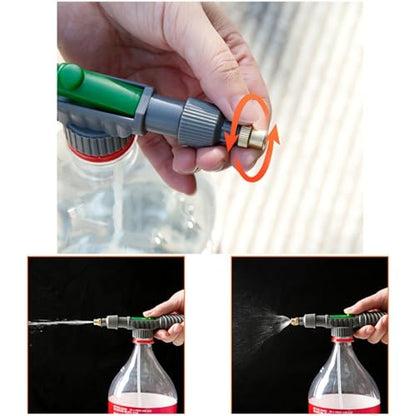 Handheld Bottle Sprayer Adjustable Mist Nozzle Pressurized Atomizing Spray Head Watering Can Attachment Garden Irrigation Sprayer for Plants Cleaning Alcohol Disinfection and Home Gardening Use