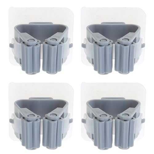 4-Pack Mop And Broom Holder Wall Mount Broom Grippers Holds Self Adhesive Drilling Broom And Dustpan Hanger For Home Wall Mount Broom Grippers