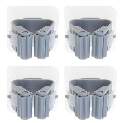 4-Pack Mop And Broom Holder Wall Mount Broom Grippers Holds Self Adhesive Drilling Broom And Dustpan Hanger For Home Wall Mount Broom Grippers