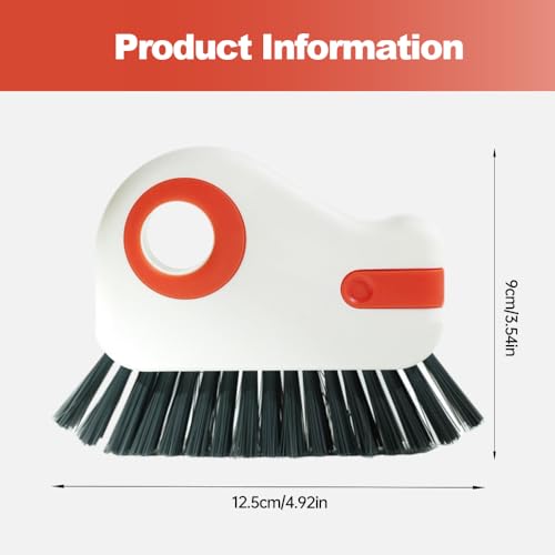 2 in 1 Groove Cleaning Brush Window Track Cleaning Tools, 2024 New Hard Bristle Crevice Cleaning Brush with Hidden Scraper, Shutter Door Window Track Kitchen Cleaning Brushes Kit (1, White) - color: White