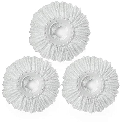 3 Pack Spin Mop Replacement Head 360° Microfiber Mops Refills Easy Cleaning Round Shape Standard Size