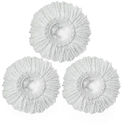 3 Pack Spin Mop Replacement Head 360° Microfiber Mops Refills Easy Cleaning Round Shape Standard Size