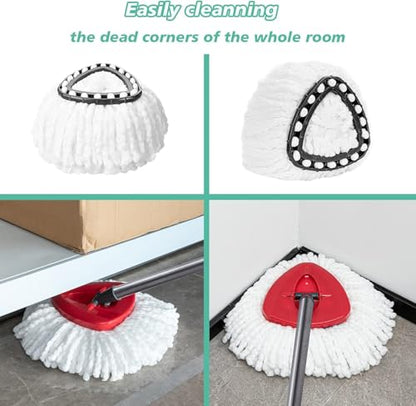 16 PCS Spin Mop Replacement Head,100% Microfiber Mop Heads Replacements Compatible with Triangle Spin Mop,360 Degree Round Spin Mop Replacement Head for Easy House Cleaning Floor Mopping - size: 16
