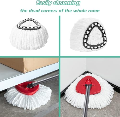 20PCS Spin Mop Replacement Head,100% Microfiber Mop Heads Replacements Compatible with Triangle Spin Mop,360 Degree Round Spin Mop Replacement Head for Easy House Cleaning Floor Mopping - size: 20PCS