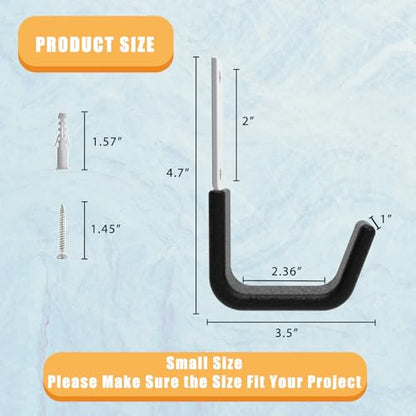 Heavy Duty Garage Utility Hooks - Wall Mount Multi-Use Storage Hooks for Hose, Bike, Chainsaw, Leaf Blower, Ladder Hanger (2 Small) - size: 2 Small