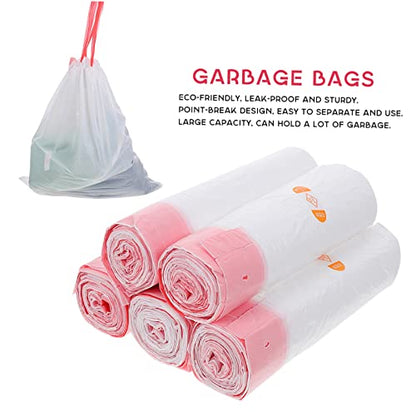 CALLARON 75pcs Large Trash Bags Heavy Duty Garbage Bags Portable Trash Liners Drawstring Refuse Leakproof for Home - color: White