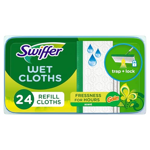 Swiffer Sweeper Wet Mopping Cloths, Multi-Surface Floor Cleaner with Gain Original Scent, 24 Count (Pack of 3) - size: 24 Count (Pack of 3)