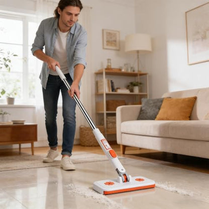 Click Mop - Flexible Clip Flat Cleaner, 1 Piece Manual for Hardwood Surfaces, Adjustable Stainless Steel Handle, Household Supply, Floor Tool for Tiles, Laminates and Boards