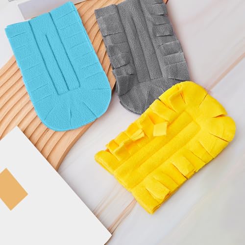 Zubebe 12 Pcs Duster Refill Reusable Fleece Duster Refills Feather Flat Dusters Multi Surface Washable Cleaning Pads Tools for Home, Blinds, Car, Pet, Furniture, Fans (Yellow,Grey,Turq) - color: Yellow, Gray, Turquoise
