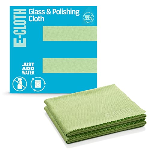 E-Cloth Glass & Polishing Cloths, Premium Microfiber Glass Cleaner, Great for Windows, Glass and Mirrors, Washable and Reusable, 100 Wash Guarantee, Lime Green, 2 Pack - color: Lime Green - 2 Pack, size: New Version