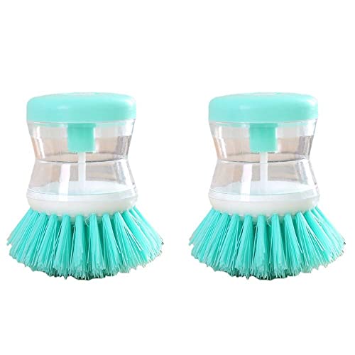 Dish Brush with Soap Dispensing for Dishes Pot Pan Kitchen Sink Scrubbing Pot Dish Brush Washing Utensils Sink Cleaning Accessories(Green) - color: Green