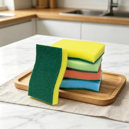 AIDEA Sponges Kitchen, 50 Pack Heavy Duty Dish Sponge, Cleaning Dish Scrubber Sponge for Home and Kitchen, Stink-Free Cleaning Supplies for Pots, Pans - style: Multicolor-S Shape