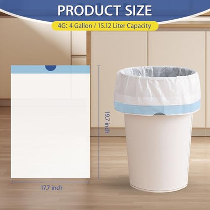 Small Trash Bags 4 Gallon Drawstring,1.1 Mil,Unscented,240 Count | Tear-Free,Leakproof,Strong Garbage Can Liners,White,Fit 12 - 15 Liter Waste Bins,for Home Bathroom Office Car Everyday Use - color: 4gal-240