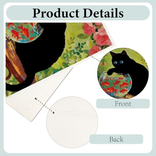 CREATCABIN 6Pcs Swedish Dishcloths for Kitchen Oil Painting Black Cat Swedish Cloths Reusable Dish Towels Absorbent Washable No Odor Cellulose Cleaning Sponge Cloth for Washing Dishes 6.7x7.6Inch - style: Oil Painting Black Cat