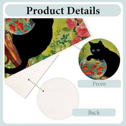 CREATCABIN 6Pcs Swedish Dishcloths for Kitchen Oil Painting Black Cat Swedish Cloths Reusable Dish Towels Absorbent Washable No Odor Cellulose Cleaning Sponge Cloth for Washing Dishes 6.7x7.6Inch - style: Oil Painting Black Cat