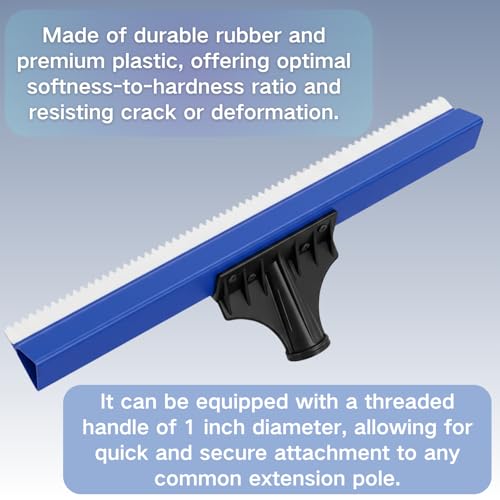 Pumtus 2 Pack Epoxy Floor Squeegees, 16 Inches Reusable Notched Squeegees with 4mm Deep Serrated Blade, Epoxy Urethane Flooring Tool for Self Leveling Cement, Urethane Epoxy Floor, Heavy Coatings