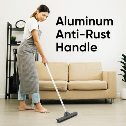 Silicone Window Washer Squeegee Broom, Per Hair Remover, Carpet Cleaning, Car Squeegee, 48" 3-Part Handle - size: Broom - 48" Handle