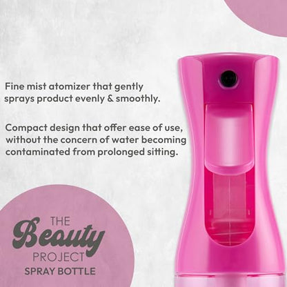 Spray Bottle Mister for Hair - Continuous Mister, Fine Water Mist, Trusted by Professional Salons & Barbers, 10.1oz - Clear Bottle (Neon Petal) - color: Neon Petal