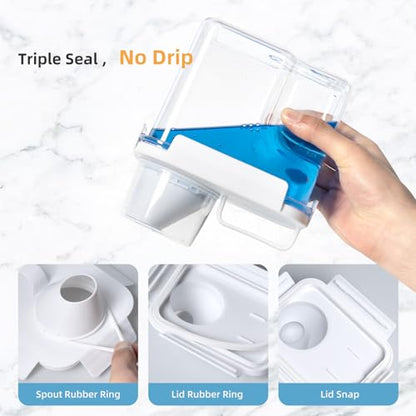 G2 GO2GETHER Laundry Detergent Container,2Pack -51oz Laundry Detergent Dispenser with 5 labels for Laundry Room, Laundry Scent Beads, Powder,Bleach,Soap,Fabric Softener Storage and Organization. - style: 51OZ