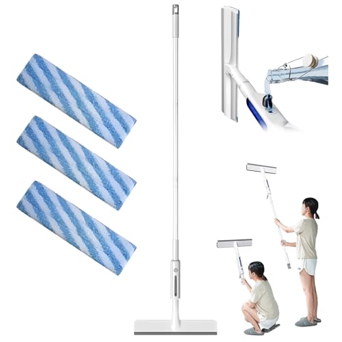 Atlodas Squeegee for Window Cleaning with Spray, Squeegee Window Cleaning Kit with Sprayer, 46-inch Extension Pole, Dual Side Mist Retractable Window Removable Glass Cleaning Mop (1 pcs) - color: 1 Pcs