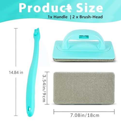 Professional Window Screen Cleaner- Large Brush Face for Door Mesh Cleaning- Detachable Mesh Screen Cleaning Tool- Wet and Dry Dual-Use (Two Brush Heads) - size: Two Brush Heads