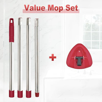 Mop Handle for Ocedar, Mop Handle for O Cedar, Spin Mop Replacement Handle for O Cedar, 4-Section Spin Mop Handles and Base for Ocedar, 30" to 58" Mop Stick Pole Handle and Base for Ocedar Spin Mop - size: Mop Handle with 1 Tank Base
