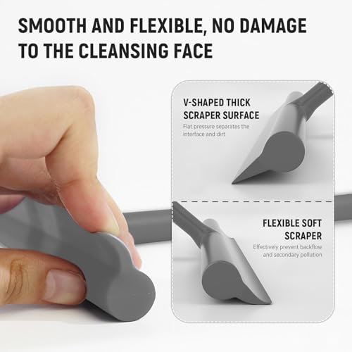 8 Inch Silicone Squeegee for Shower Glass with Hook，Shower Door Squeegee，Multi-Use Shower Squeegees (Gray) - color: Gray