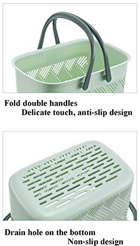 College Shower Caddy, Portable Shower Caddy Bathroom Caddy With Holdes for College Dorm Room Essentials, Garden, Pool, Camping, Gym, Beach, Cleaning Supplies 11.8 * 7.1 * 7.9 inch-Green - color: Green