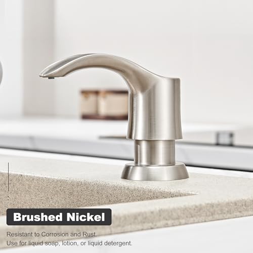 GAGALIFE Kitchen Sink Soap Dispenser - Sink Soap Dispenser Pump with 40" Silicone Soap Dispenser Extension Tube (Brushed Nickel), Say Goodbye to Frequent Refills G080-1BN - color: Brushed Nickel, size: with Hose