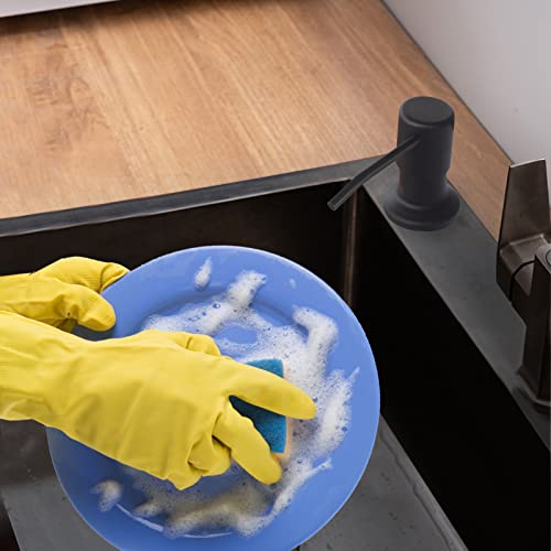 Soap Dispenser for Kitchen Sink, Built in Sink Soap Dispenser Lotion Dispenser with 17 OZ Bottle, Refill from The Top Bar Sink Soap Dispenser, Black (2 Pack) - color: Black-2pack, size: Comes with 17 OZ Bottle