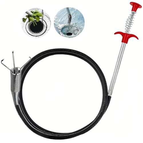 (61 inch) Drain Clog Remover - Gutter Cleaning Drain Snake Tools Cleaner for Toilet Sewer Shower Kitchen Bathroom Tub Tool, Flexible Grabber Claw Pick Up Reacher - style: 61 IN