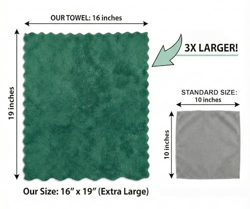 Extra Large Microfiber Scalloped Edge Kitchen & Home Cleaning Towels (16"x19", 4-Pack (Red, Green, & White) - Ultra Plush, Lint Free, Reusable, Non-Scratch, Highly Absorbent Dish Cloths - Everyday Use - color: Red & Green (4-pack)
