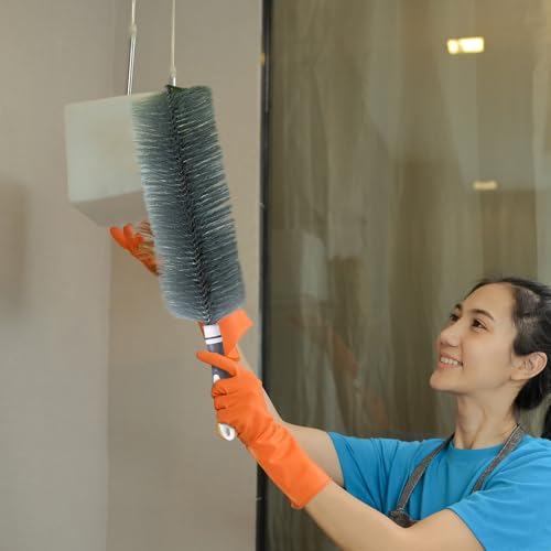 Fan Cleaner Brush, 2026 Upgrade Bendable Dusting Brush for Electric and Blind, Reusable Microfiber Dust Collector, Non-disassembly Cleaning (Blue) - color: Blue