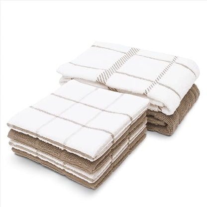 100% Cotton Terry Dish Cloth & Dish Towel, 6 Pack, Super Soft and Absorbent Kitchen Towels, Perfect for Kitchen Cleaning and Dish Washing (TAN (DT and DC Combo)) - color: Tan (Dt and DC Combo)