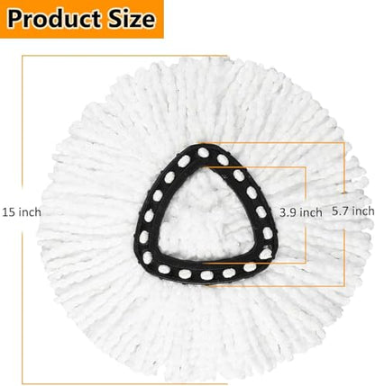 16Pack Spin Mop Replacement Heads,100% Microfiber Mop Head Replacement Compatible with Triangle Spin Mop, 360 Degree Spin Mop Refill for Easy House Cleaning Floor Mopping - size: 16Pack