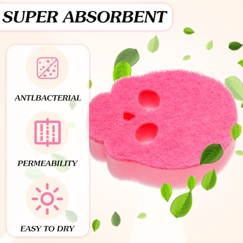Tioncy 12 Pack Skull Kitchen Sponges Bulk Gothic Dual Sided Scrubber Pink Black White Skull Sponges Reuseble Non Scratch Dishwashing Kitchen Cleaning Accessories for Cookware Pot Boiler Pan Household - color: Black, White, Pink, style: Skull