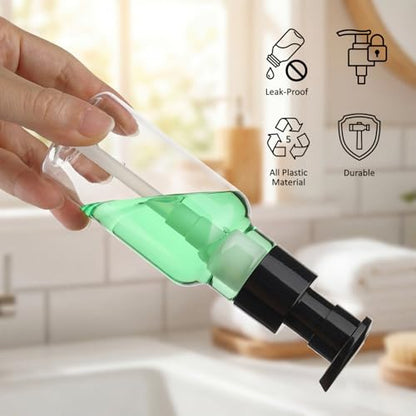 Pump Bottle Dispenser 4oz 2 Pack Plastic Soap Bottles Refillable Liquid Hand Soap Bottle Travel Size Bottle Leak-Proof Empty Lotion Pump Bottles for Kitchen, Bathroom, Office, Gym, Travel (Clear) - color: Clear