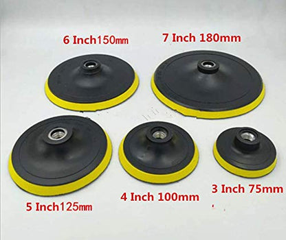 5 Inch Drill Powered Brush Tile Scrubber Scouring Pads Cleaning Kit, 2 Different Stiffness, 5-Inch Disc Pad Holder with 6 Scrubbing Pads, Cleans Large Flat Areas Perfectly (5-inch)