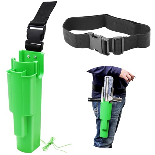 Window Cleaning Side Bucket On a Belt Holster Holds 3 Squeegees and a Washer - color: Green