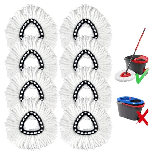 8-Pack Mop Replacement Heads for Ocedar Mop Replace Head EasyWrin Spin Mop Heads Replacements, Easy Cleaning Mop Head Replacement - size: 8 Count (Pack of 1)