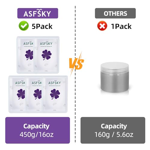 ASFSKY Car Cleaning Gel - 5 Pack Purple, Dust Cleaner for Cars & Keyboards - color: Purple 5 pack