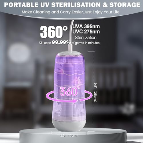 IvyWind Electric Travel Baby Bottle Brush Set with Storage Box, Automatic Bottle Cleaner Brush Kit with Silicone Bottle/Nipple/Straw Brush, Milk Frother Electric and Drainage Rack, Rechargeable, Gray - color: Gray