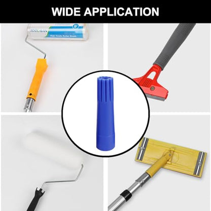 3 Pcs Blue Squeegee Adapter – Converts Threaded Tip to Standard Friction Taper Fit for Squeegee Cleaning Tools