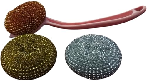 Three Piece Kitchen Scrubber Set (Pink) - color: Pink
