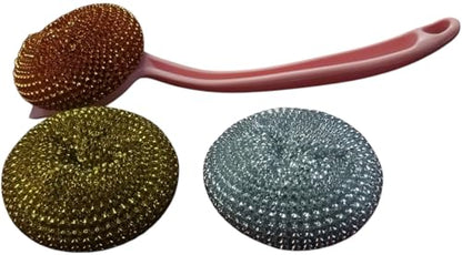 Three Piece Kitchen Scrubber Set (Pink) - color: Pink