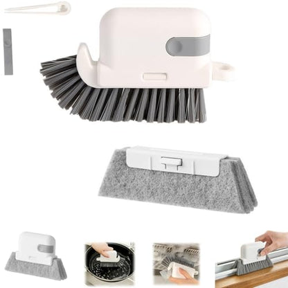 3-in-1 Removable Window Slot Brush,New Window Groove Cleaning Brush, Portable Window Track Cleaner Window Groove Cleaning Brush Tools with Hidden Scraper for Home Window Groove (Gray -1Set) - color: Gray -1set