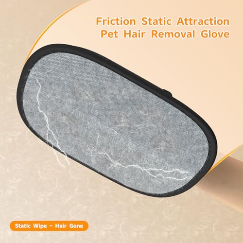 Pet Hair Remover - 2025 New Electrostatic Magic Brush Pet Hair Remover Glove, Reusable Cat & Dog Hair Remover Tool for Clothing, Couch, Furniture, Carpet, Car Seat, Cat Grooming Glove, 1 PCS - color: 1pcs-BlackYellow