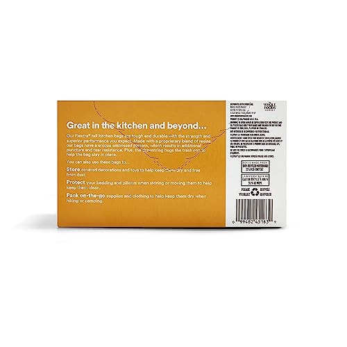 365 by Whole Foods Market, Flextra Strength Drawstring Tall Kitchen Trash Bags, 13 Gallon, 38 Count (Pack of 6) - size: 38 Count (Pack of 6)
