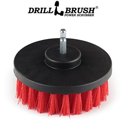 Outdoor Cleaning Tools - Patio Scrub Brush - Outdoor Deck Scrubber Brush - Bird Bath Cleaning Tool - Fountain Cleaning Brush - Garden Statues Cleaning Tools - Concrete Stain Cleaner - House Siding - color: Red